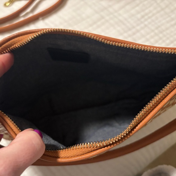 Clare V. Tan and White Checkered Petit Moyen Crossbody Bag - Picture 6 of 7